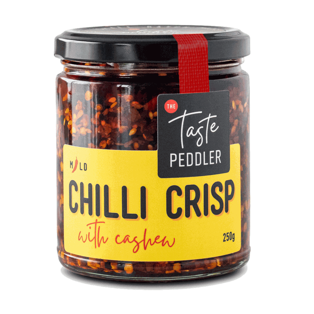 Jar of Taste Peddler chilli crisp with cashew, 250g