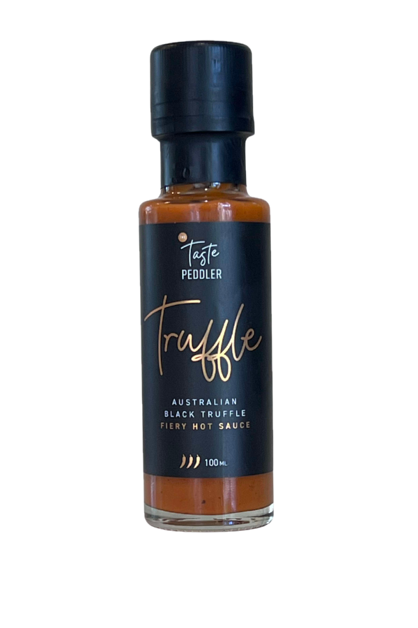 Bottle of Taste Peddler fiery truffle hot sauce
